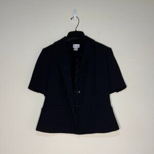 Ann Taylor LOFT Black Short-Sleeve Blazer Size 2 Petite